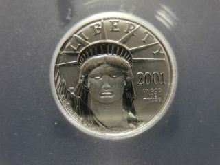 2001 $10 1/10 Oz Fine Platinum Eagle (icg Ms70) photo