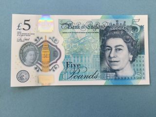 Uk Great Britain 5 Pounds,  (2016),  Polymer,  P -,  Unc photo