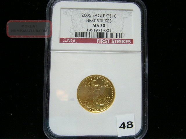 2006 Eagle G$10 Ngc Ms - 70 First Strikes Label Very Low Census Of 1200 Gold photo
