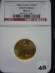 2006 Eagle G$10 Ngc Ms - 70 First Strikes Label Very Low Census Of 1200 Gold photo 2
