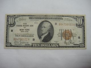1929 $10 National Currency York Federal Reserve Bank Note photo