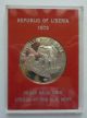1973 Liberia - 5 Dollars - African Elephant - Us - 1 Oz Silver Proof Crown Africa photo 2
