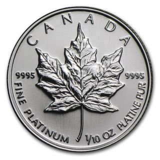 Rare 1991 $5 Platinum Canada Maple Leaf Ngc Ms 69 1/10th Oz $238.  88 photo