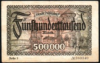 500000 Mark 1923 Dusseldorf - Series: 380340 - - 