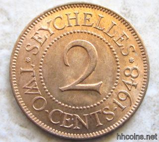 Seychelles George Vi 1948 2 Cents,  Unc photo