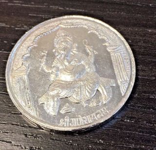 Ganesh Pure.  999 Silver Religious Bappa Ganpati 1 Ounce Coin photo