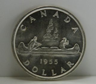 1955 Canadian Silver Dollar - Arnprior Varient - M S 63 photo