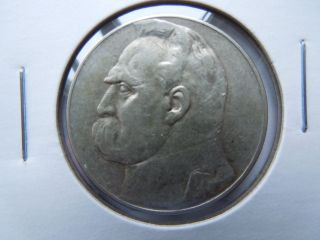 1935 Poland 5zl,  Jozef Pilsudski,  Silver Coin photo
