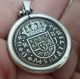 1721 Silver Spanish 2 Reales Treasure Cob Coin Sterling Pendant Europe photo 10