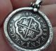 1721 Silver Spanish 2 Reales Treasure Cob Coin Sterling Pendant Europe photo 1
