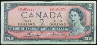Canada 1954 $2 Dollar Bank Note Canadian Two Dollar Bill G/g9565326 1232 photo