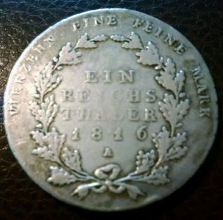 1816 - A Germany Prussia Thaler Coin - Silver photo