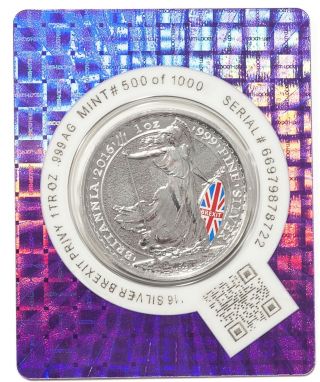 Brexit Privy 2016 Britannia 1 Oz.  999 Silver Coin In Certi - Lock photo
