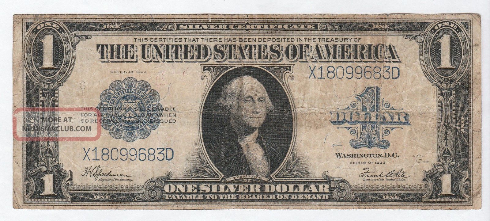 Circulated 1923 Silver Certificate - - Ungraded $1 Large Size Note 191,  Fr.  237 Large Size Notes photo