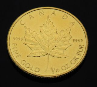 2013 Canadian Gold Maple Leaf 1/4 Oz.  9999 Fine Gold 10 Dollars Coin photo