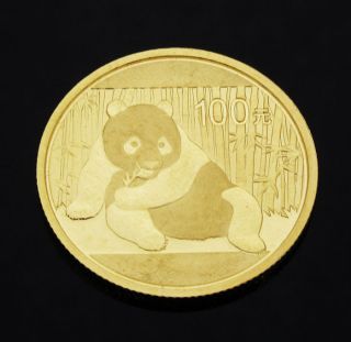 2015 China ¼ Oz Panda 100 Yaun.  999 Gold Coin photo