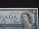 1954 $5 Dollar Bank Note Canada U/x2503815 Bouey - Rasminsky Mod Port Au Canada photo 4