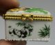 45mm Chinese Colour Porcelain Two Giant Panda Play Bamboo Fashion Jewelry Box Coins: Ancient photo 1