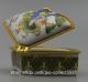 69mm Chinese Colour Porcelain Woman Lotus Flower Fashion Jewelry Box Coins: Ancient photo 3