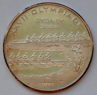 Benin 1000 Francs,  Sydney 2000 Xxvii Summer Olympics - Silver Proof,  Rowing photo