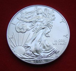 2013 Silver Dollar Coin 1 Troy Oz American Eagle Walking Liberty.  999 Fine photo