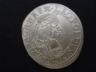 1662 Ca Austria Vienna Leopold I Silver 15 Kreuzer Coin photo