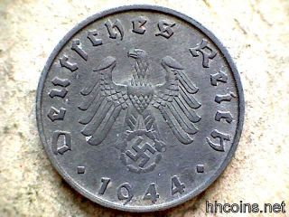 Germany Third Reich 1944 B 10 Reichspfenning,  Zinc Xf photo