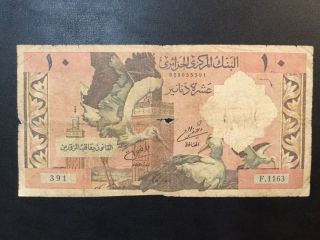 1964 Algeria Paper Money - 10 Dinars Banknote photo