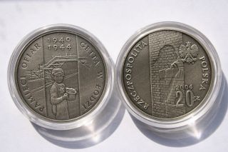 Poland 20 Pln 2004 Silver Ag925 Oxidized In The Memory Of Lodz Ghetto Victims photo