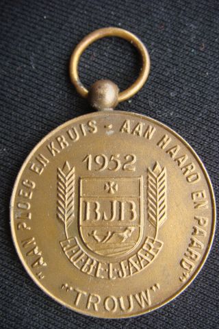 Dutch True To Team And Cross On Fire And Horse Equestrian Tournament 1952 Medal photo