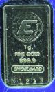 Engelhard 1 Gram.  9999 Gold Bar With Assay Certificate Gold photo 1