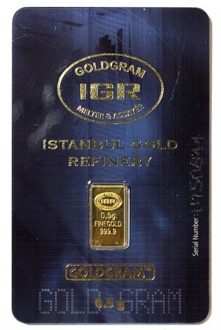 Goldgram 0.  5 Gram Gold Certificate Half Gram Igr Card 999.  9 Fine Gold photo