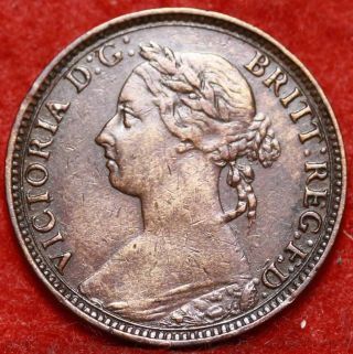 1893 Great Britain Farthing Foreign Coin S/h photo