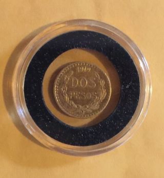 Very Rare 22k Mexico 1919 Dos Peso Gold Coin Hard To Find photo