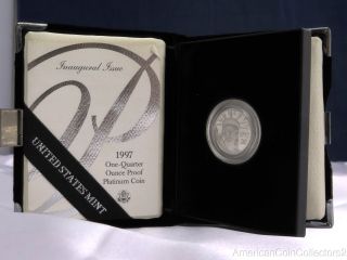 1997 Quarter Oz $25 Platinum Proof Coin W/ Government Packaging |no Reserve|5902 photo