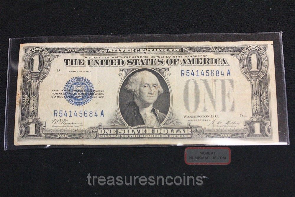 Silver Certificate 1928 A Funny Back $1 Dollar Note Blue Seal R54145684a Small Size Notes photo