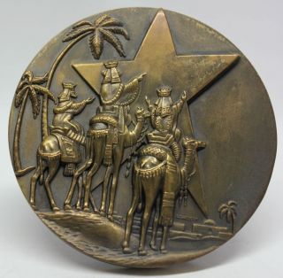 Nativity/ Holy Family/ Xmas Star/ Magi/ Wise Men Christmas Heavy Bronze Medal photo