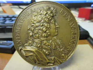 Louis Xiv By French Medal By Cheron Bronze 65mm Early Restrike photo