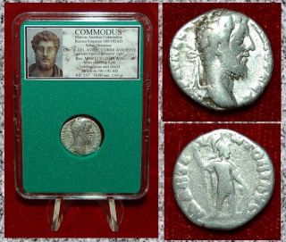 Ancient Roman Empire Coin Of Commodus Mars On Reverse Silver Denarius photo