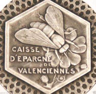 Bee & Hive Decors - Splendid Antique Silver Art Medal To Savings & Work photo