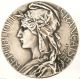 French Marianne Lady - Splendid Large Antique Silver Art Medal Signed A.  Rivet Exonumia photo 1