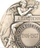 French Marianne Lady - Splendid Large Antique Silver Art Medal Signed A.  Rivet Exonumia photo 3