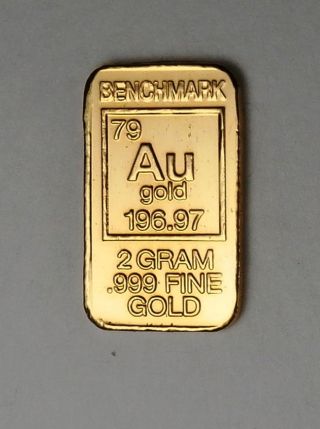 2 Gram Gold 24 Carat Certified.  999 Fine Gold Pure Gold Bullion Ingot L9bx photo