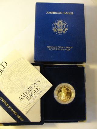 1994 American Eagle One - Half Ounce Proof Gold Bullion $25 Coin Case & photo