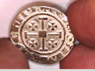 Frankish Crusaders Lusignan Kingdom Cyprus Jerusalem Hugh Iv Gros Grand Coin photo