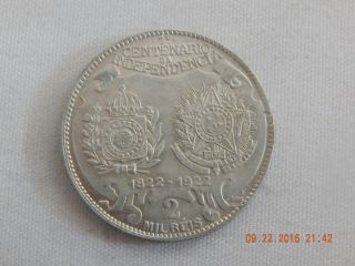 1922 (1822 - 1922) Brazil 2.  000 Reis - Aluminium - Bronze - 22.  7 Mm photo