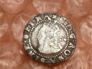 Elizabeth I 1594 - 96 Silver Hammered Halfgroat Mark Woolpack 2 photo