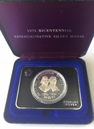 1973 Us Bicentennial Commemorative Silver Medal Proof Sterling Coin photo