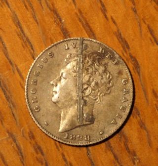 1828 British Six Pence Love Token Coin photo