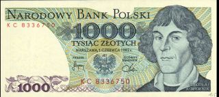 Poland - 1,  000 Złotych - 1.  6.  1982 - P146c (b838c) - Ef photo